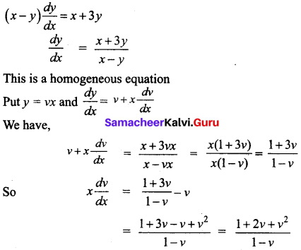 Samacheer Kalvi 12th Business Maths Solutions Chapter 4 Differential Equations Ex 4.3 Q2