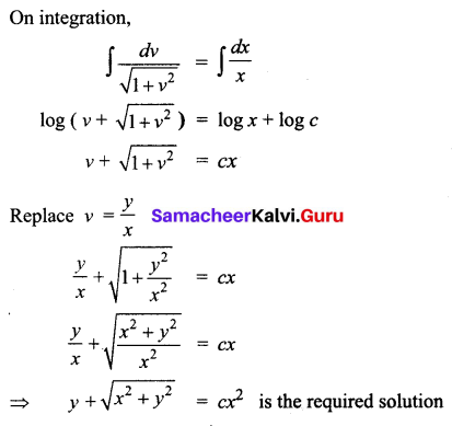 Samacheer Kalvi 12th Business Maths Solutions Chapter 4 Differential Equations Ex 4.3 Q3.1