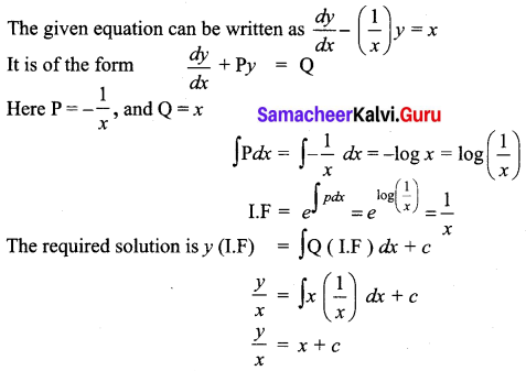 Samacheer Kalvi 12th Business Maths Solutions Chapter 4 Differential Equations Ex 4.4 Q1