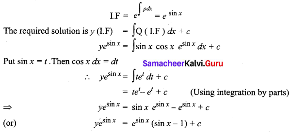 Samacheer Kalvi 12th Business Maths Solutions Chapter 4 Differential Equations Ex 4.4 Q2