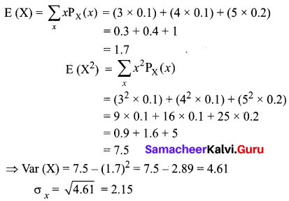 Samacheer Kalvi 12th Business Maths Solutions Chapter 6 Random Variable and Mathematical Expectation Ex 6.2 Q3.1