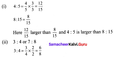 Samacheer Kalvi 6th Maths Term 1 Chapter 3 Ratio and Proportion Ex 3.2 Q5