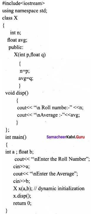 Samacheer Kalvi 11th Computer Science Solutions Chapter 14 Classes and Objects 2