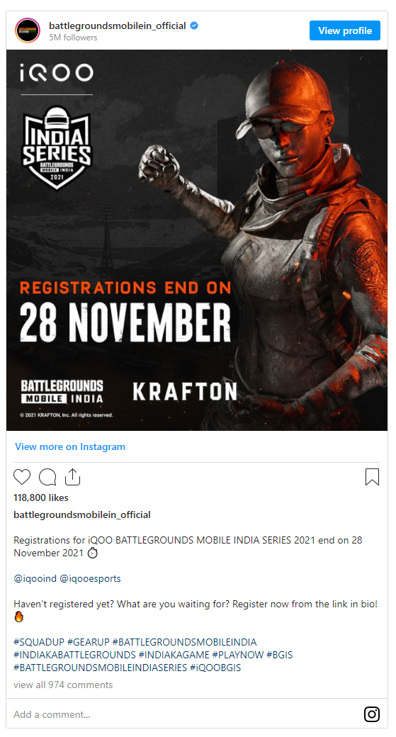 largest Battlegrounds Mobile India tournament to kick off on 4 December
